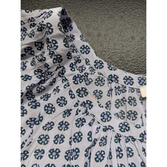 Madewell Puff-Sleeve A-Line Top In Washed Lavender Button Front Oversized Medium - Picture 10 of 13